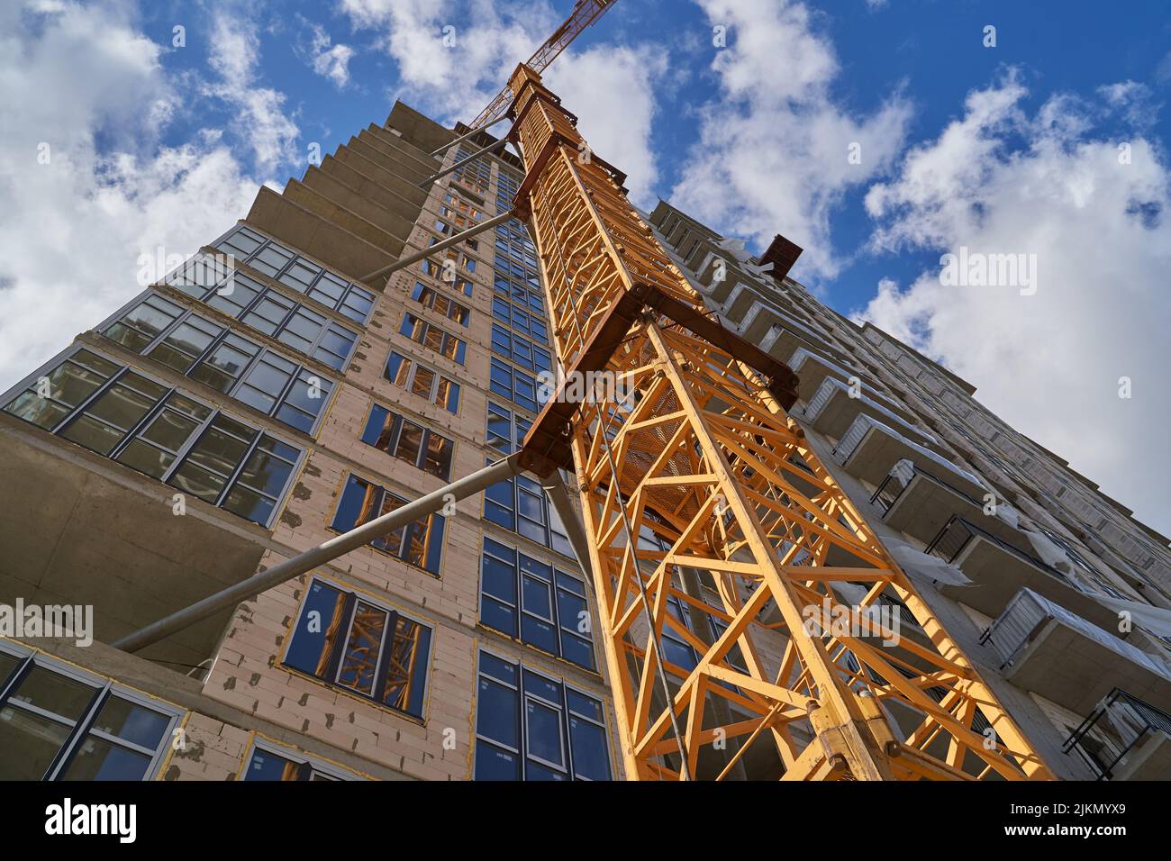 Construction site. High rise Building under construction. Construction