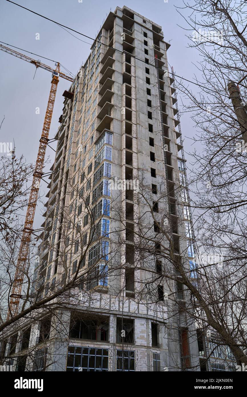 Construction site. High rise Building under construction. Construction