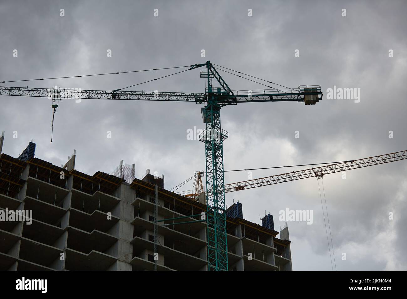 Construction site. High rise Building under construction. Construction