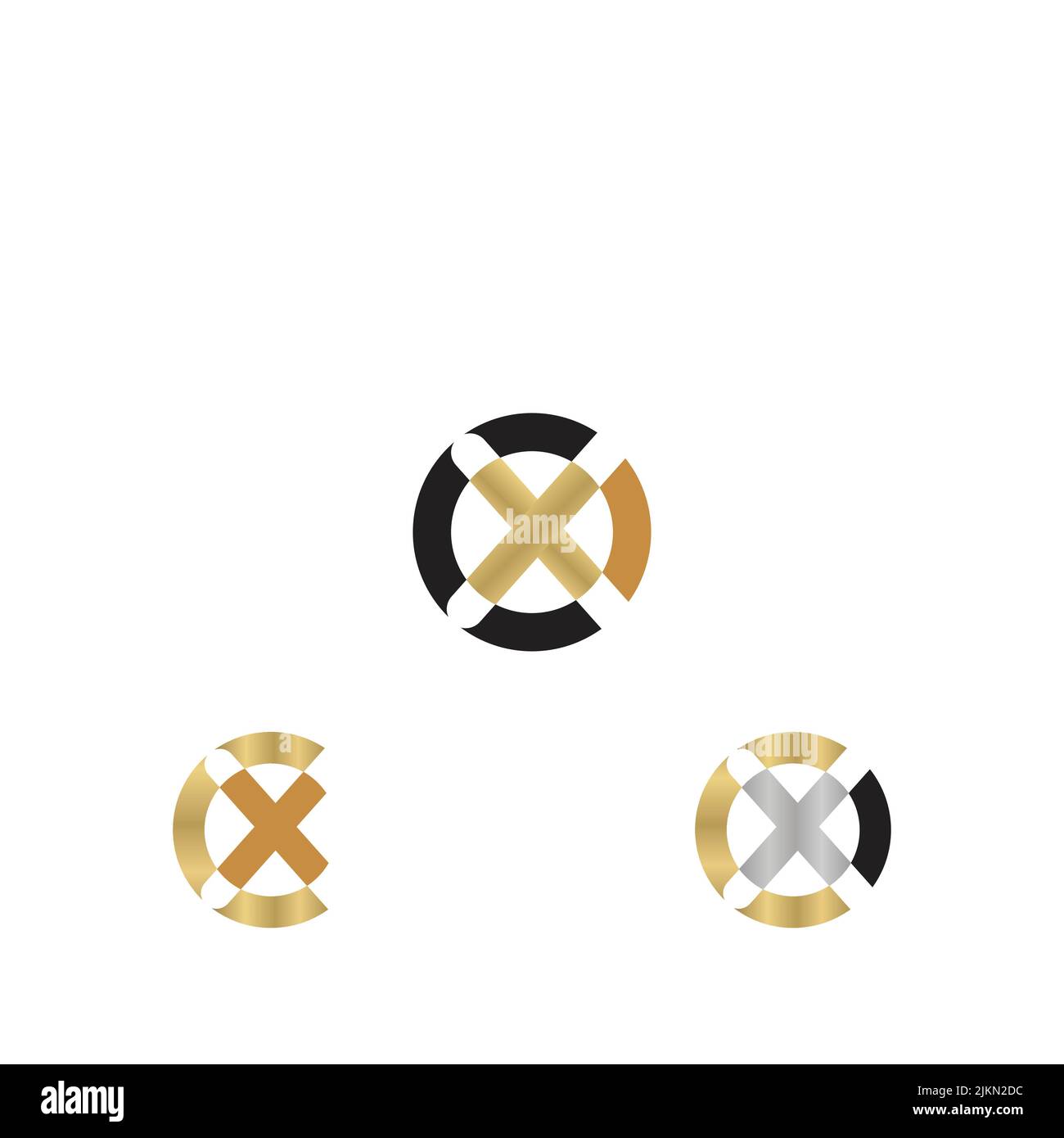 Alphabet Initials logo XC, CX, X and C Stock Vector