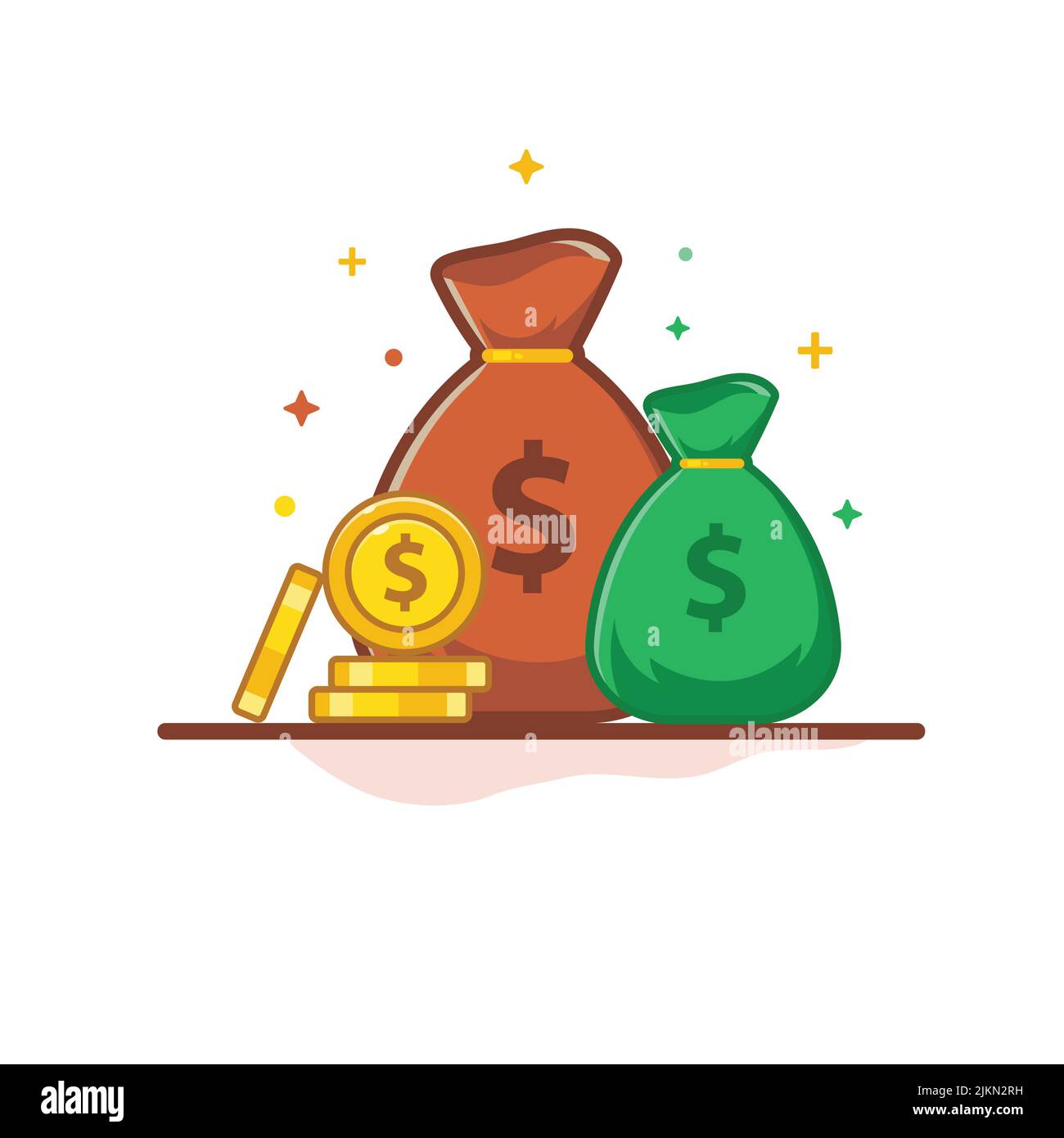 An illustration of cash money bags and coins Stock Vector Image & Art ...