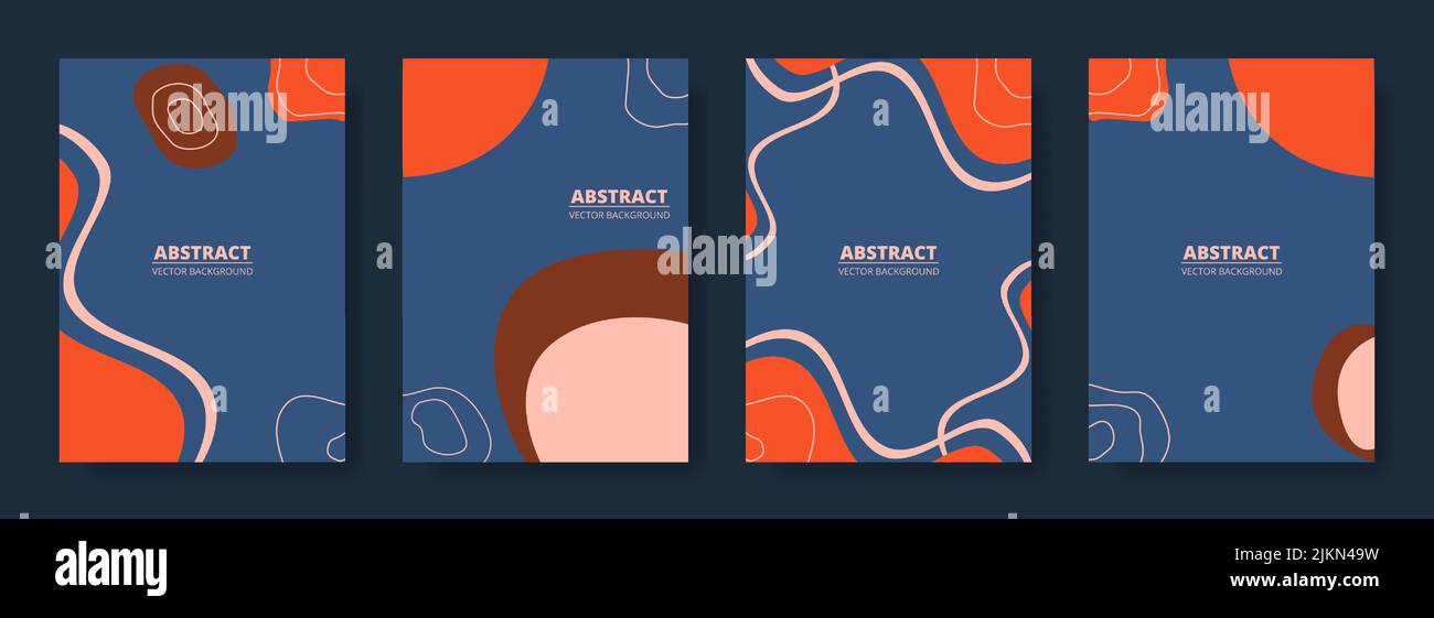 Set of creative covers in modern design style. Posters, brochures, social media advertising or cover designs collection in A4 size. Vertical abstract Stock Vector