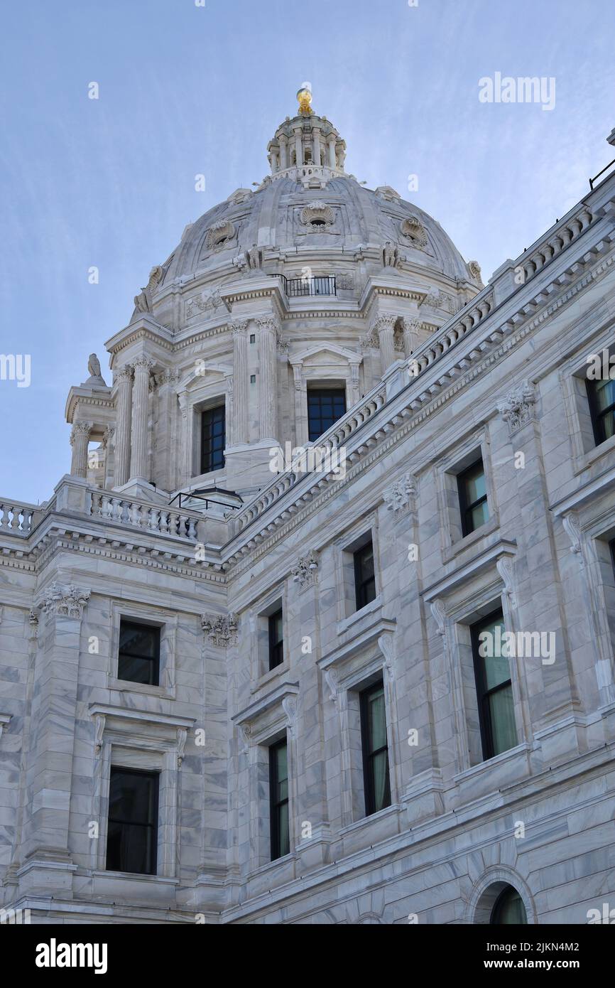 A low angle shot of the Minnesota State Capitol in Saint Paul Stock Photo