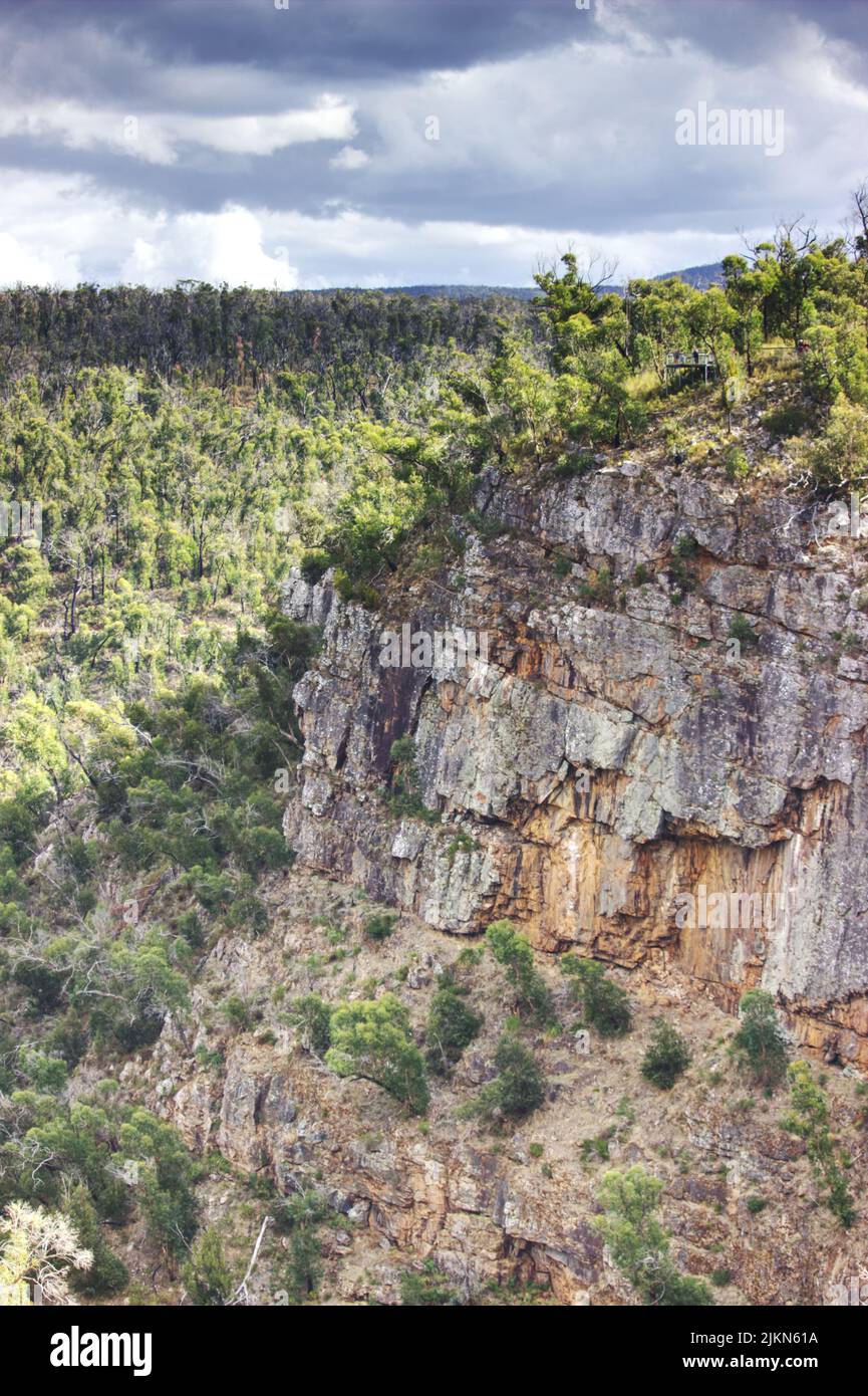 A vertical scenic shot of a cliff at the Grampians National Park, Australia Stock Photo