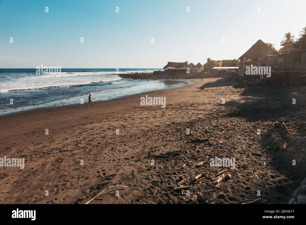 El Zonte beach, also known as Bitcoin Beach, on El Salvador's Pacific coast Stock Photo