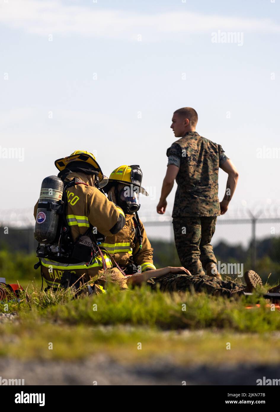 U.S. Marines with Marine Corps Air Facility (MCAF) participate in the Emergency Operation Center