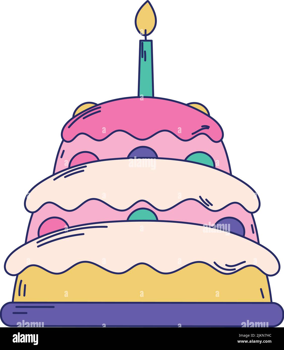 birthday cake witn candle Stock Vector Image & Art - Alamy