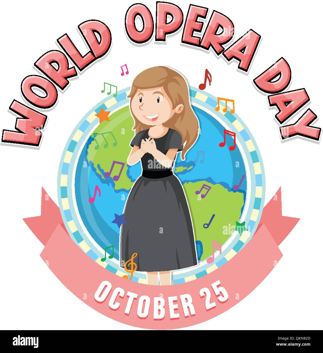 World Opera Day Banner Concept Vector illustration Stock Vector Image