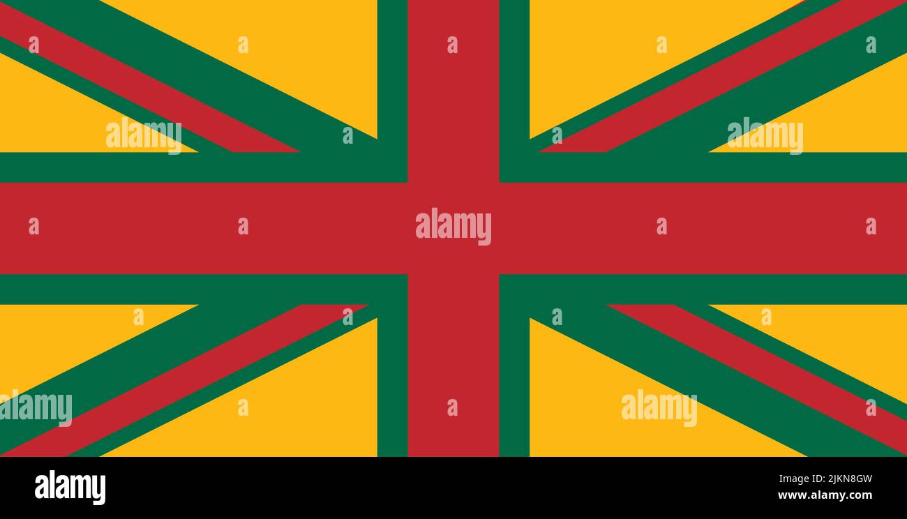 Top view of flag Anglo Lithuanian lithuania. Lithuanian travel and patriot concept. no flagpole. Plane layout, design. Flag background Stock Photo