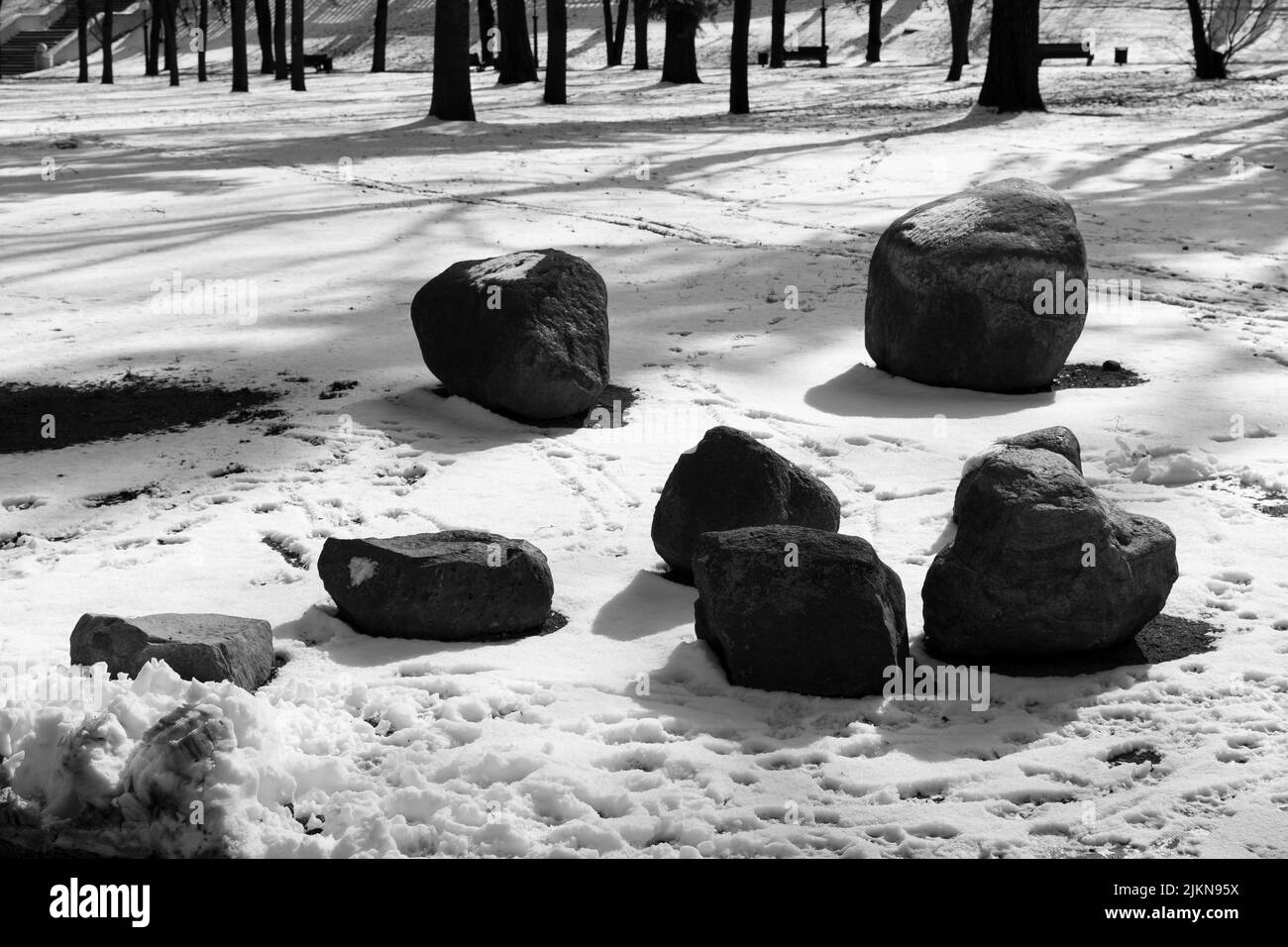 White stone stones Black and White Stock Photos & Images - Alamy
