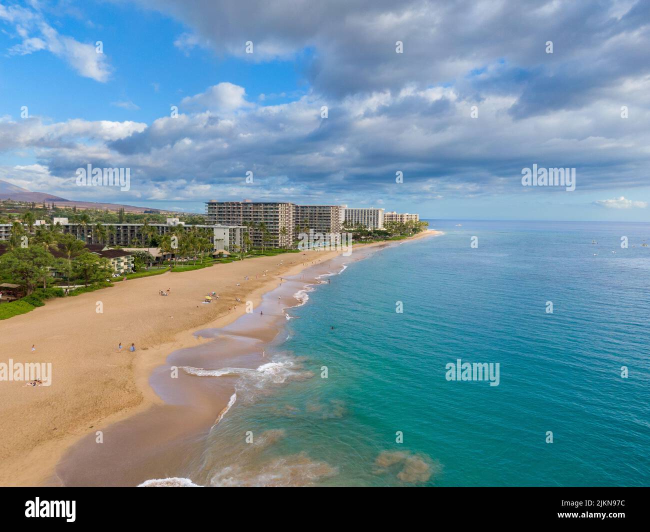 Drone Picture of Kaanapali beach in Maui, Hawaii Stock Photo Alamy