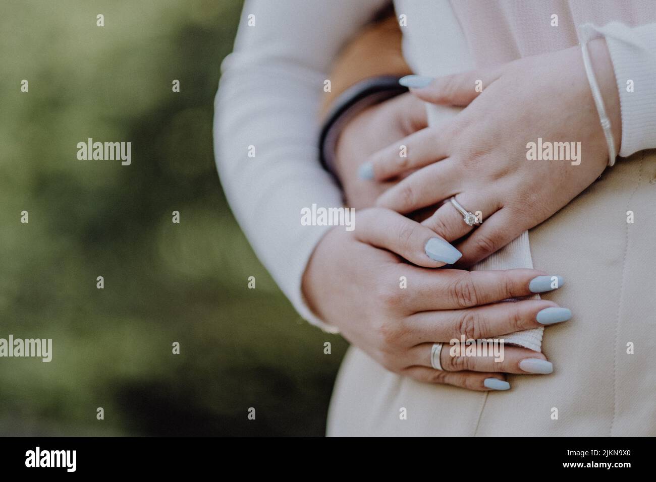 Wife's hands hugging hi-res stock photography and images - Alamy
