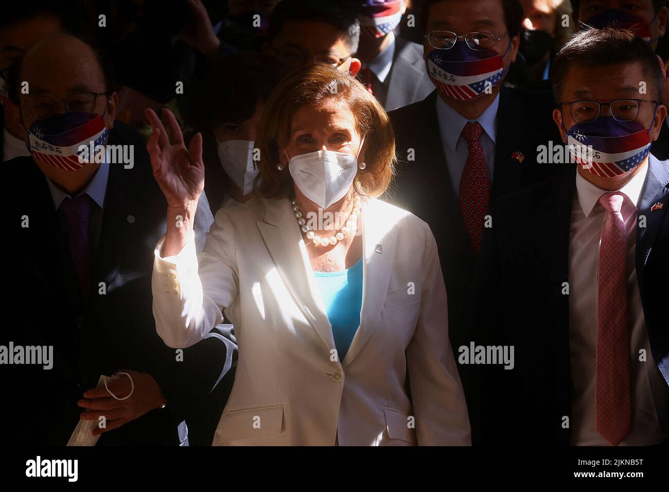 U.S. House of Representatives Speaker Nancy Pelosi visits the parliament in Taipei, Taiwan August 3, 2022. REUTERS/Ann Wang Stock Photo