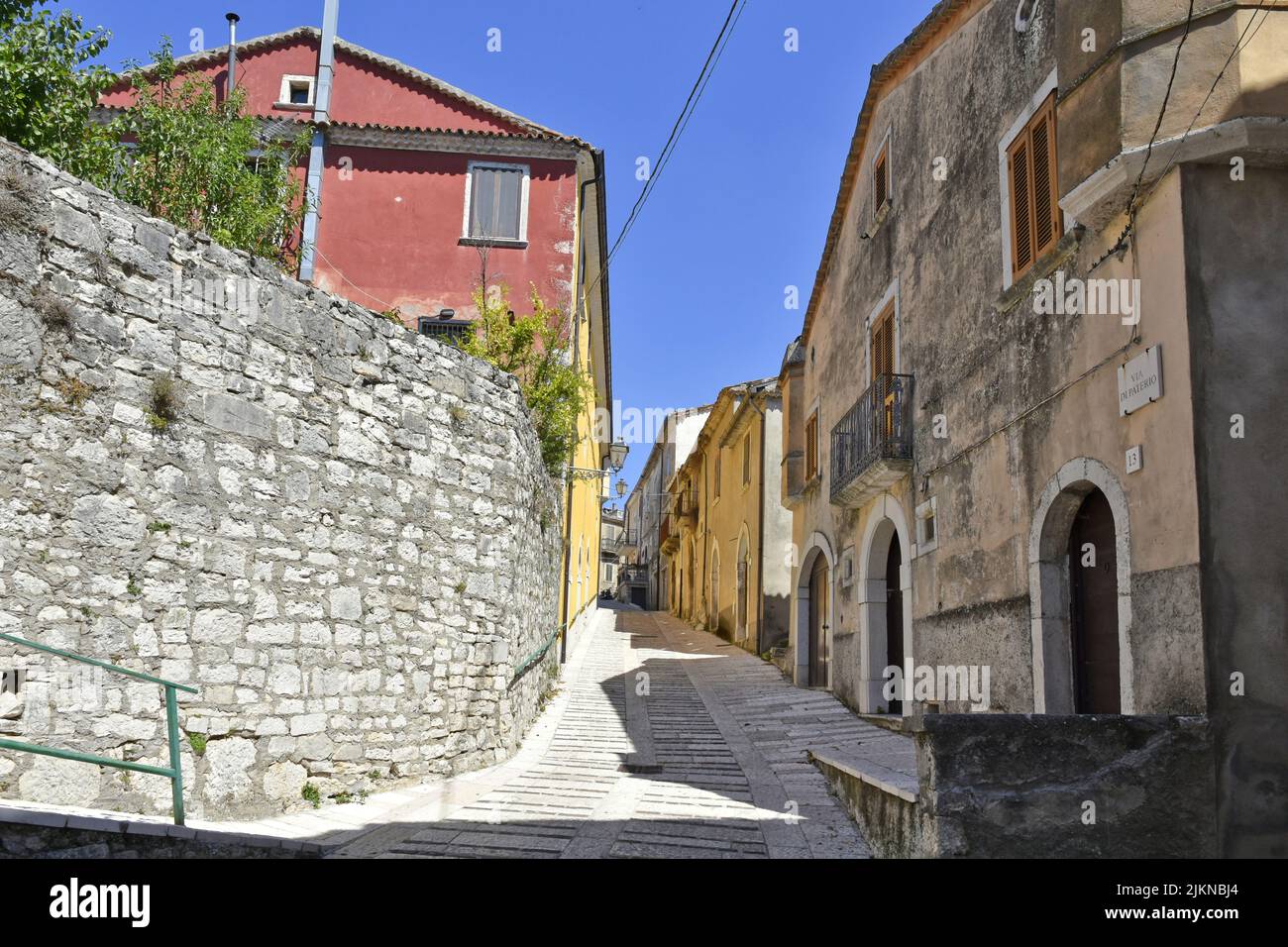 A street in Santa Croce del Sannio, a village in the Campania region of Italy Stock Photo