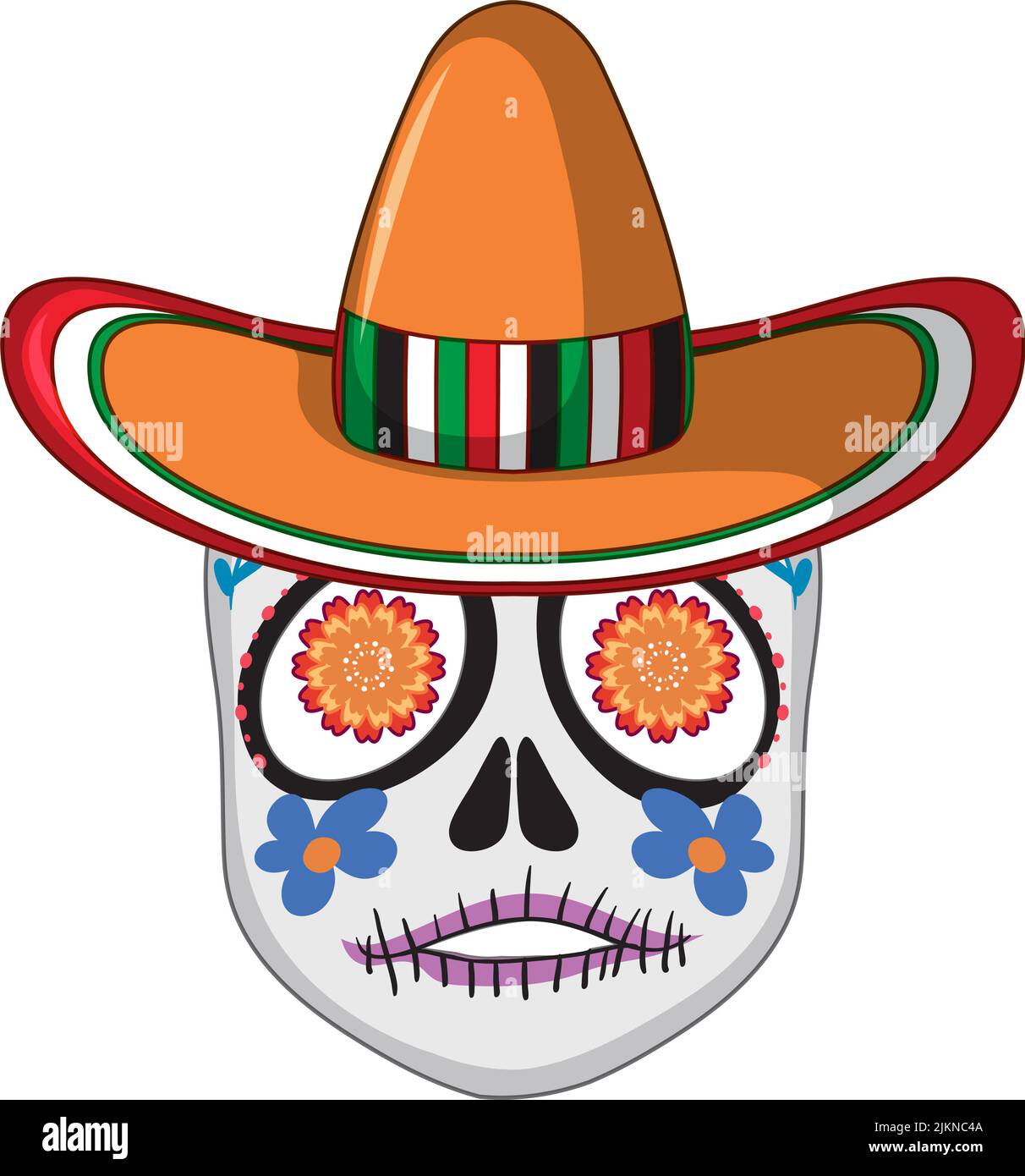 Mexican skull isolated on white background illustration Stock Vector ...