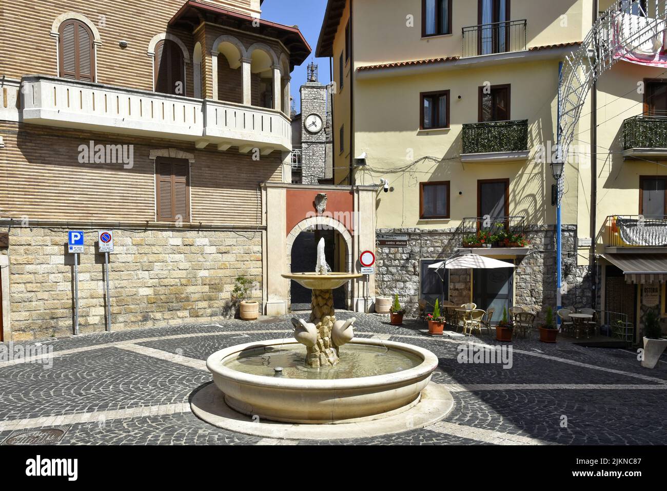 A closeup of a fountain in Lenola in Italy Stock Photo