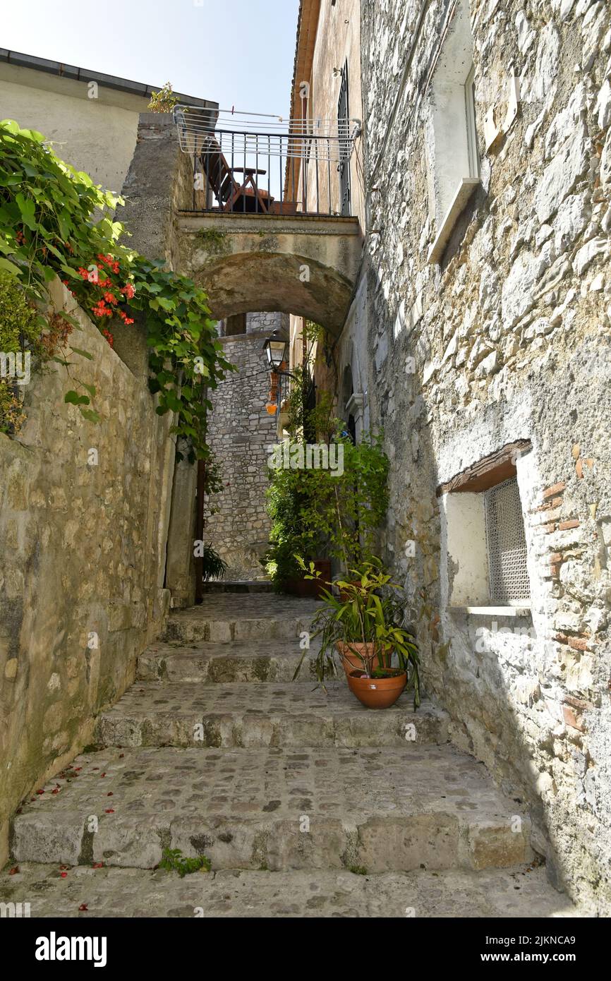 A closeup of a street in Lenola in Italy Stock Photo