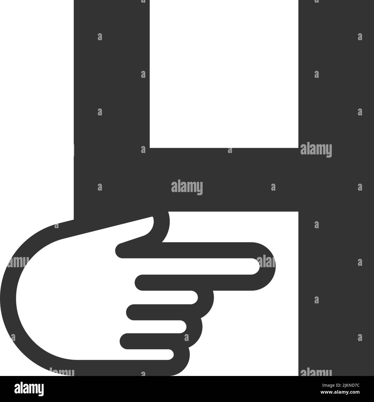 Letter combined with a hand cursor icon illustration template Stock Vector