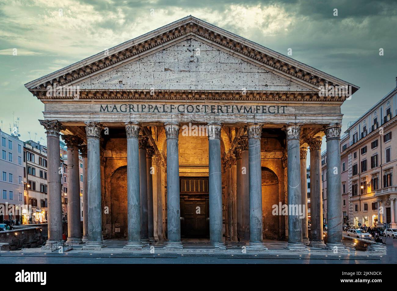 A photo of the Pantheon in the city of Rome Stock Photo