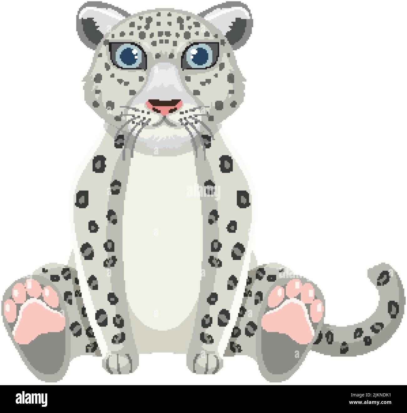 Snow leopard isolated on white background illustration Stock Vector ...