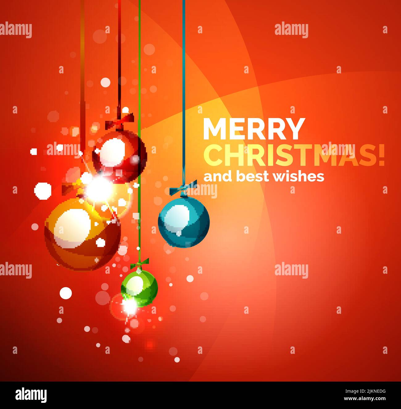 Colorful bright Chrismas card, modern abstract template Stock Vector