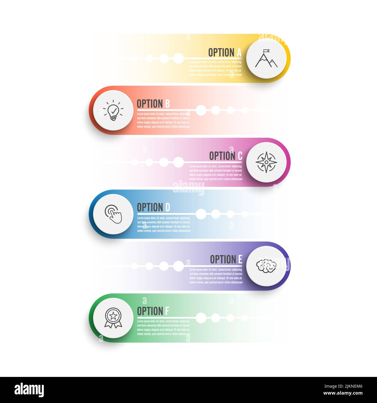 Vector illustration infographics 6 options. Template for brochure ...