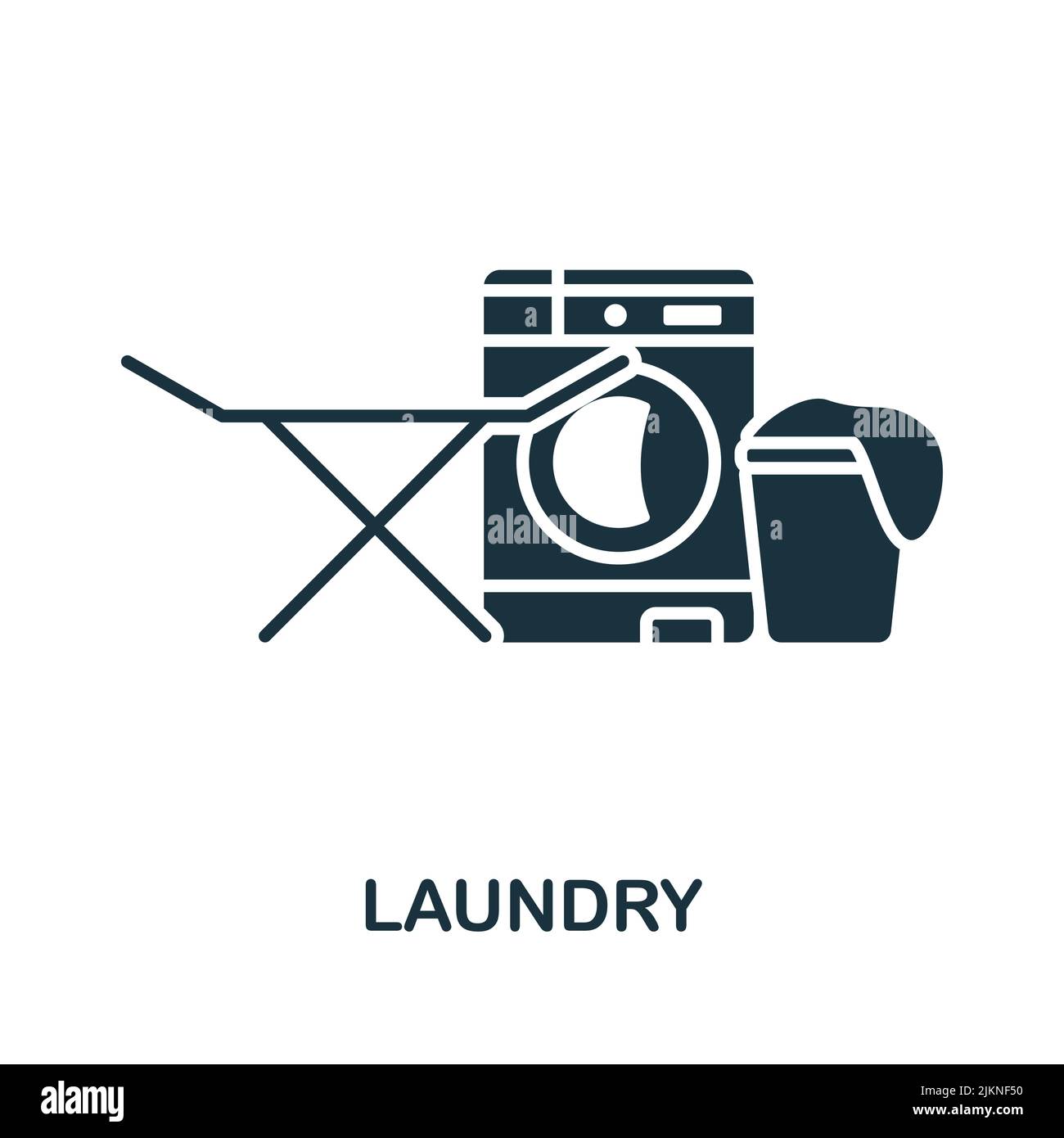 Laundry icon. Monochrome simple line Housekeeping icon for templates, web design and infographics Stock Vector