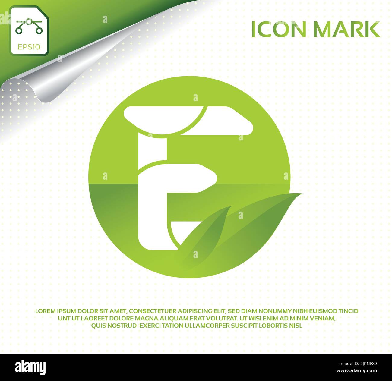 Creative letter e and modern green leaf logo design Stock Vector Image ...