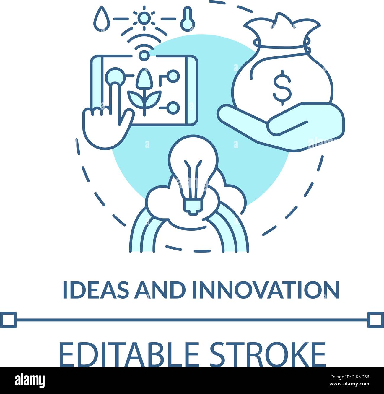 Ideas and innovation turquoise concept icon Stock Vector Image & Art ...