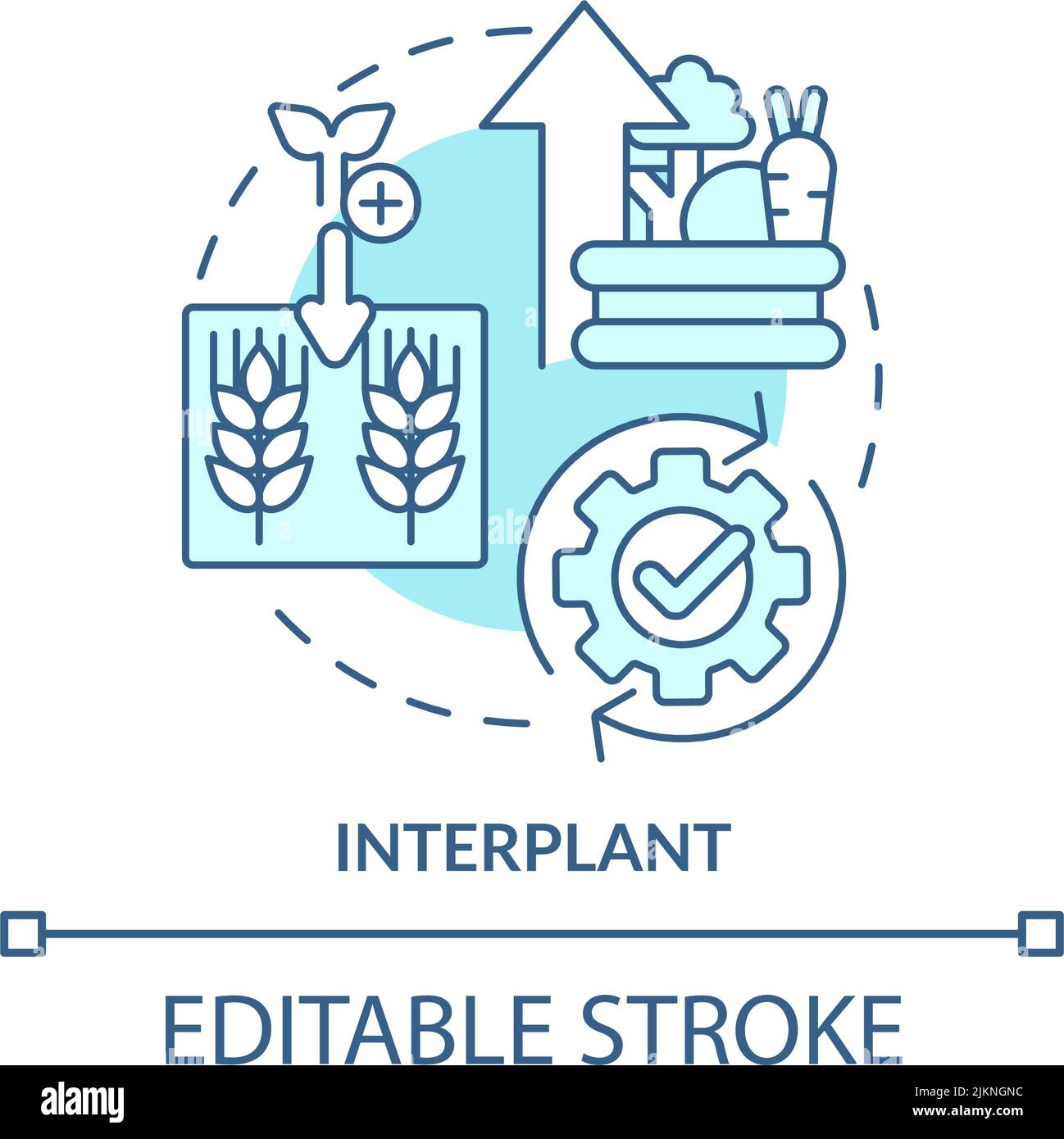 Interplant turquoise concept icon Stock Vector