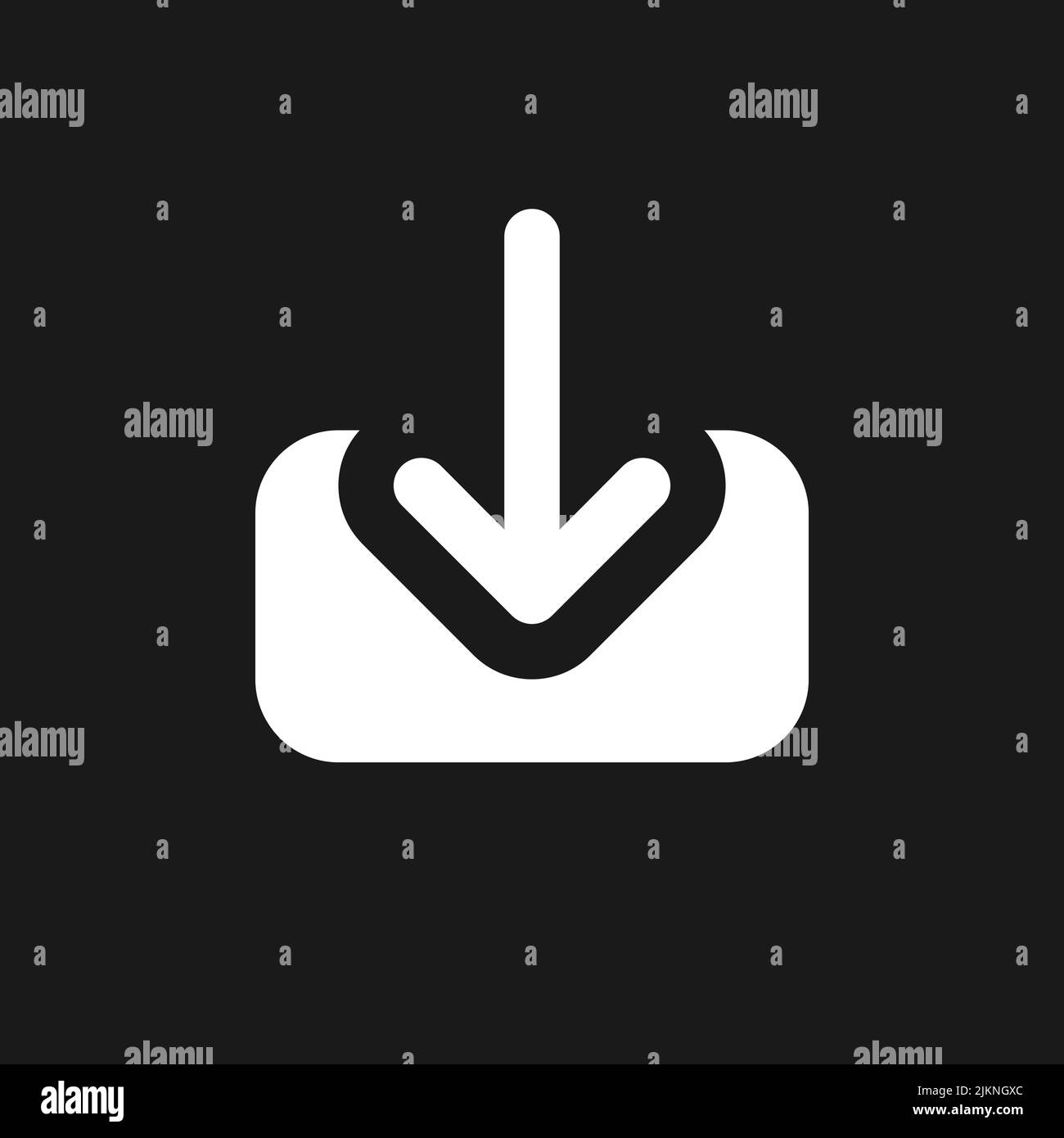 Download file dark mode glyph ui icon Stock Vector