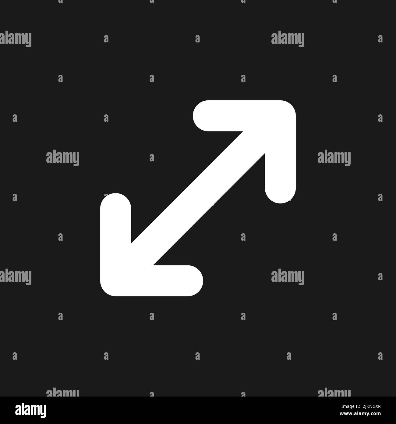 Enlarge dark mode glyph ui icon Stock Vector