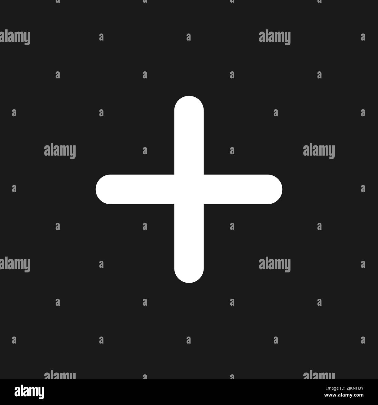 Plus dark mode glyph ui icon Stock Vector