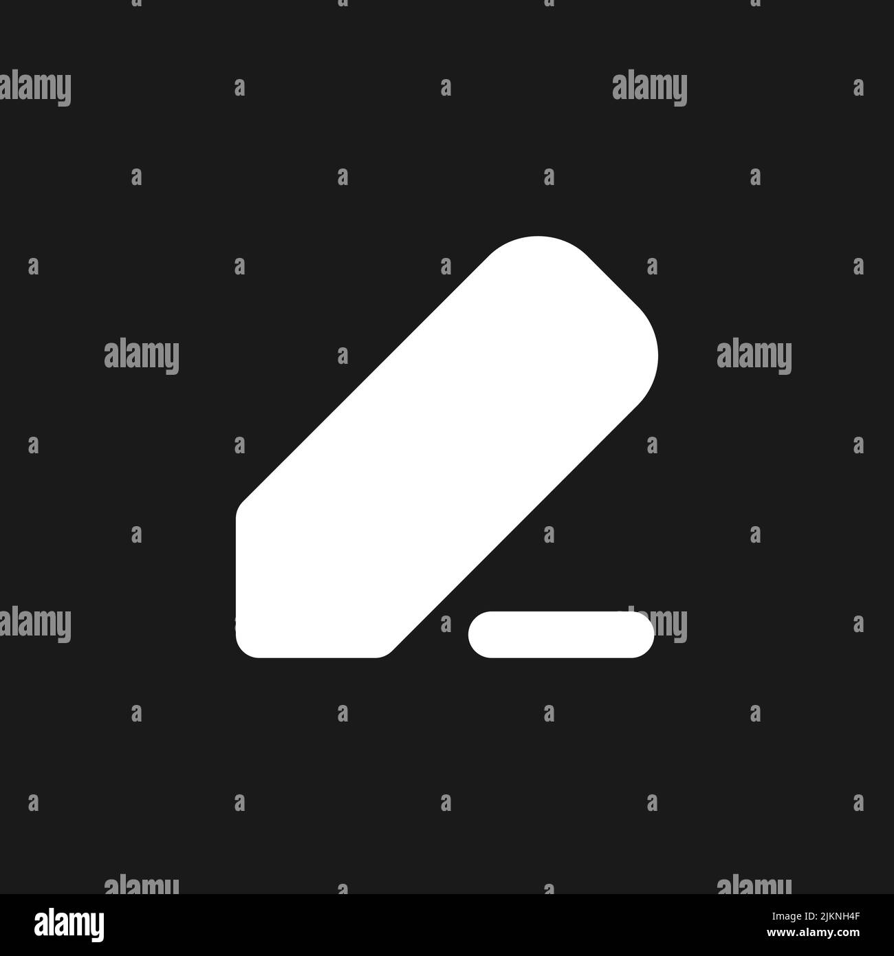Note taking dark mode glyph ui icon Stock Vector