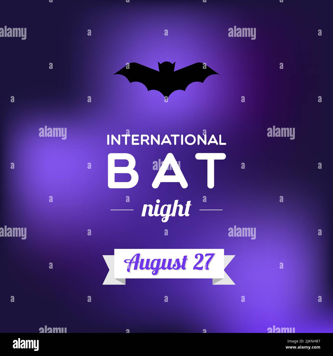 International Bat Night. August 27. Bat black icon. Vector illustration ...