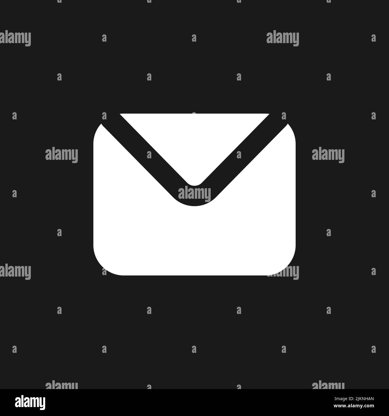 Unread message dark mode glyph ui icon Stock Vector