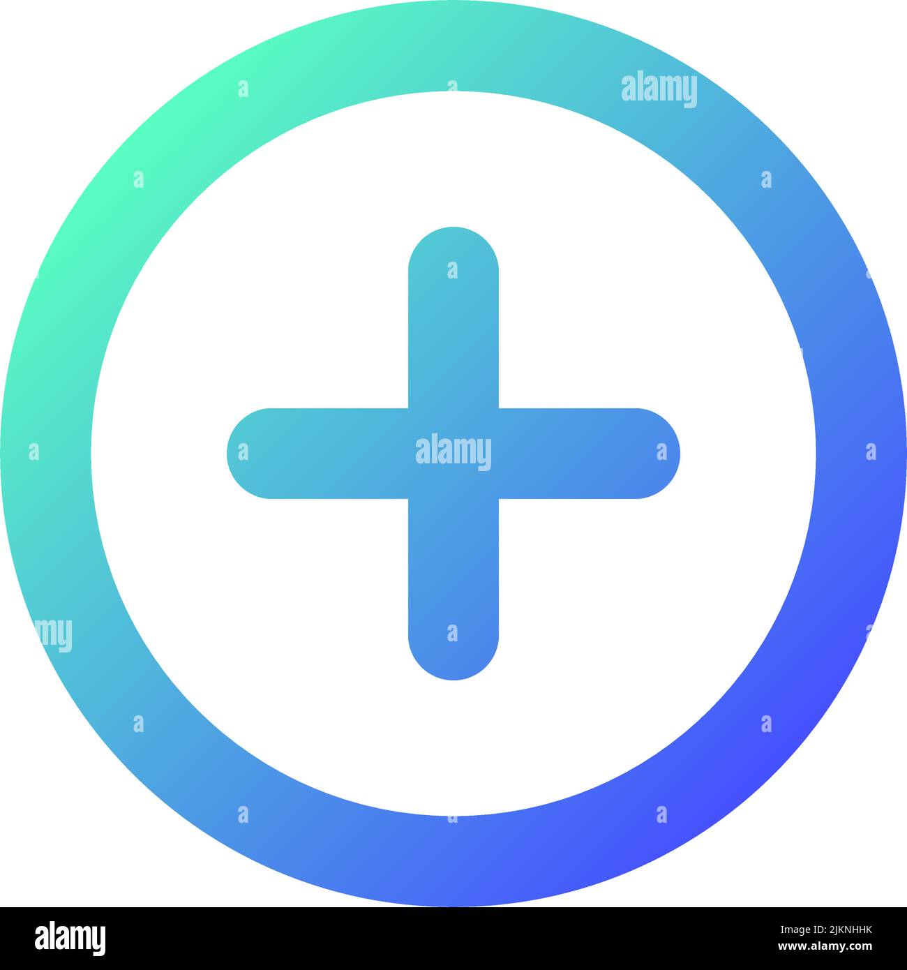 Add button pixel perfect gradient linear ui icon Stock Vector