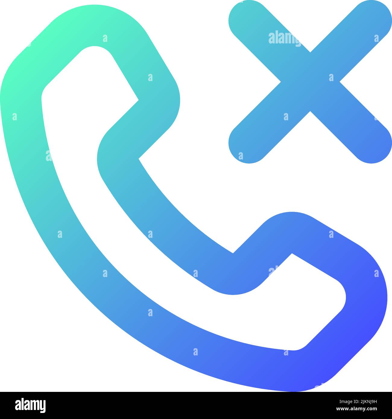 Decline phone call pixel perfect gradient linear ui icon Stock Vector