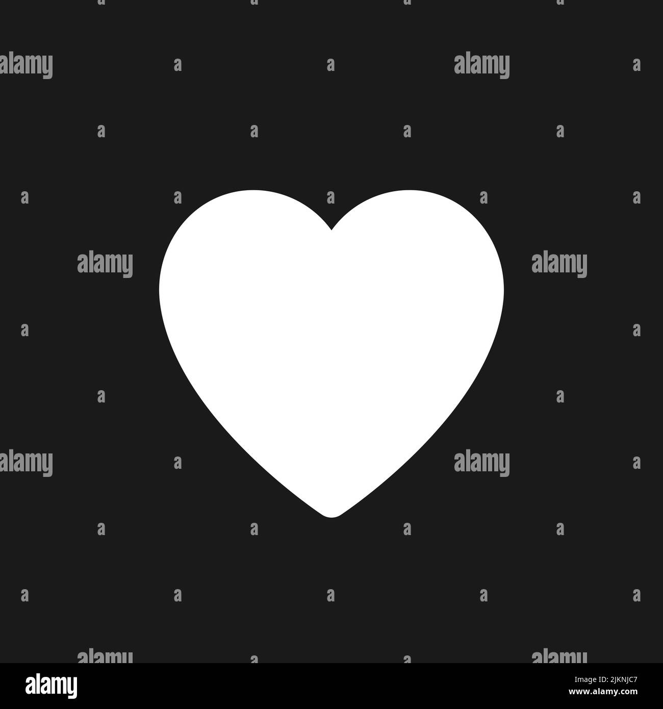 Heart dark mode glyph ui icon Stock Vector