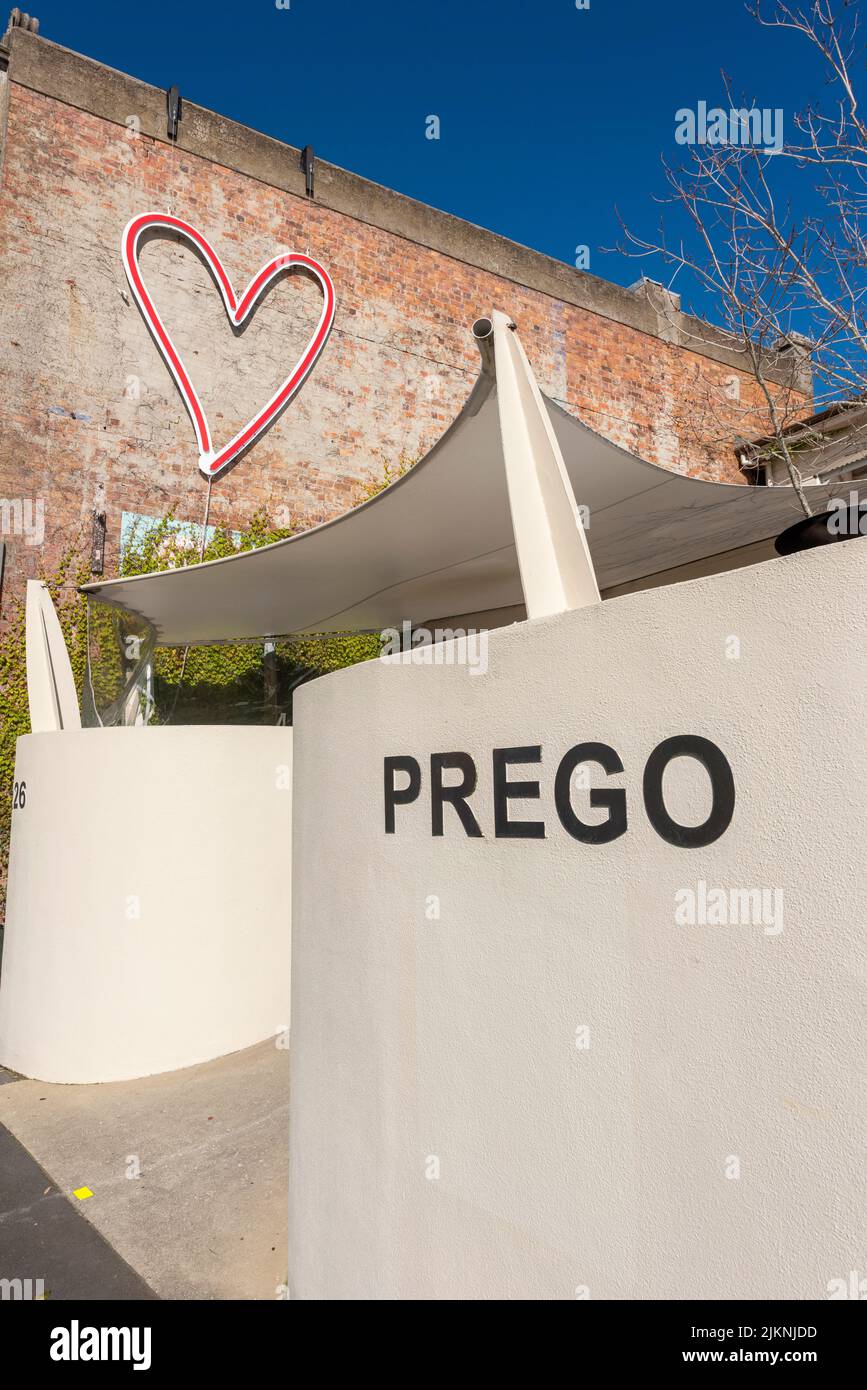 Prego Restaurant. Ponsonby Road, Auckland New Zealand. Stock Photo