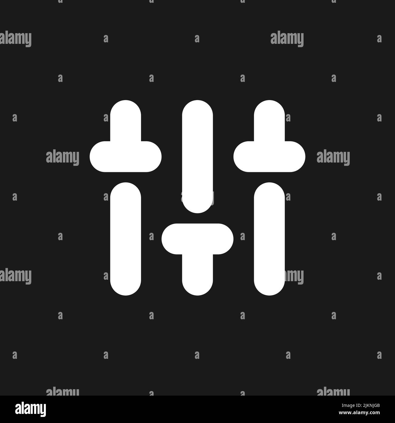 Vertical adjustment dark mode glyph ui icon Stock Vector Image & Art ...