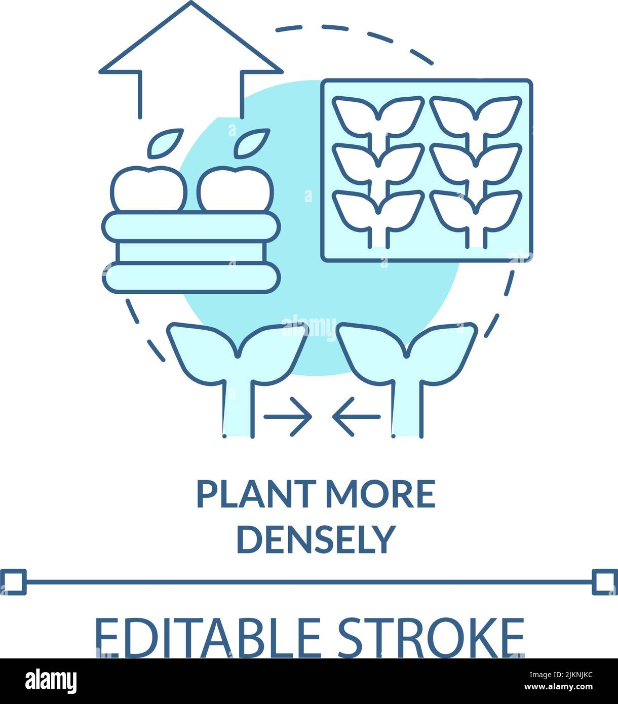 Plant more densely turquoise concept icon Stock Vector