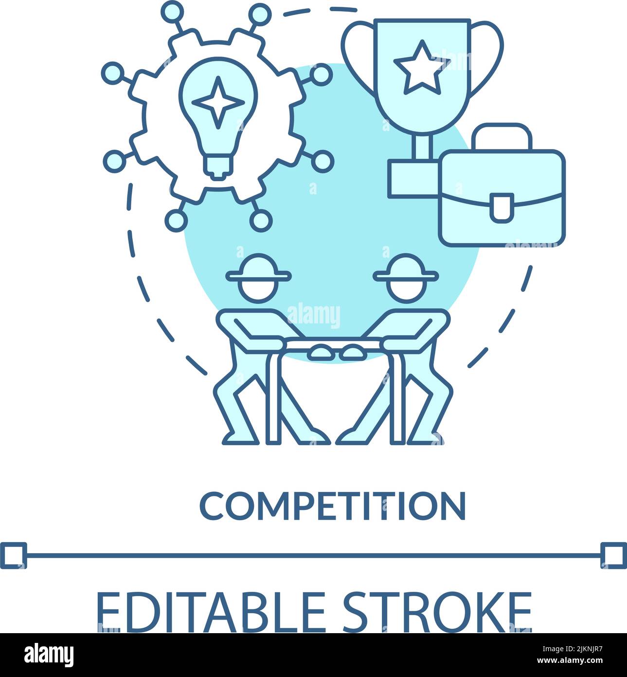 Competition turquoise concept icon Stock Vector
