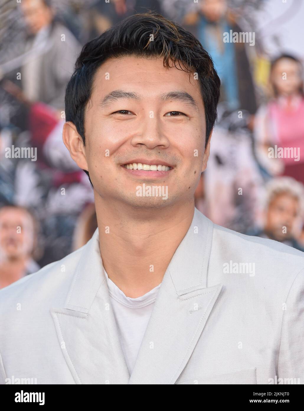 August 1, 2022, Westwood, California, USA: Simu Liu arrives for the premiere of the film â€˜Bullet Trainâ€™ at the Village theater. (Credit Image: © Lisa O'Connor/ZUMA Press Wire) Stock Photo