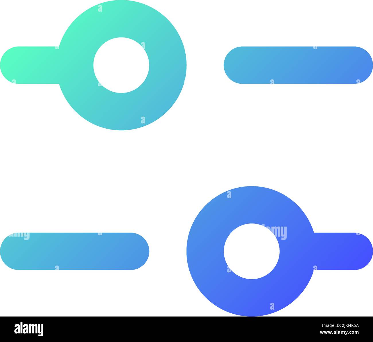 Horizontal adjust pixel perfect gradient linear ui icon Stock Vector