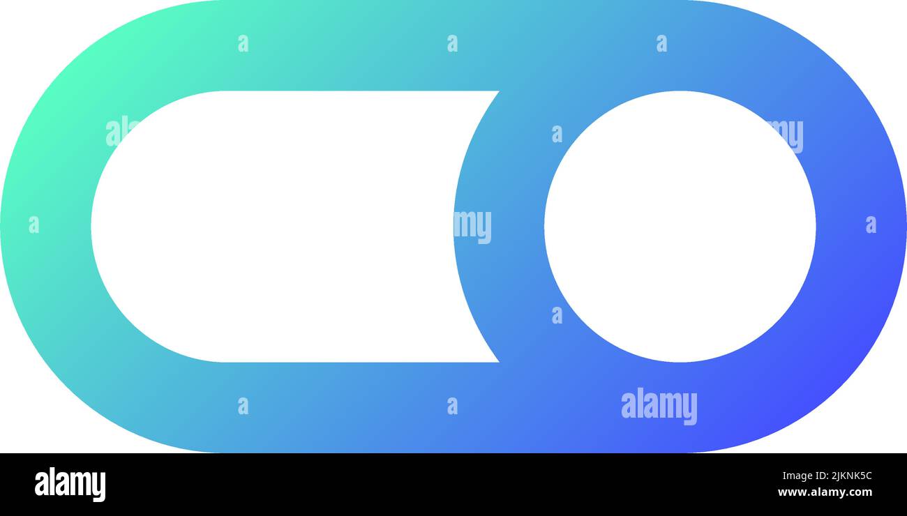 Toggle button pixel perfect gradient linear ui icon Stock Vector