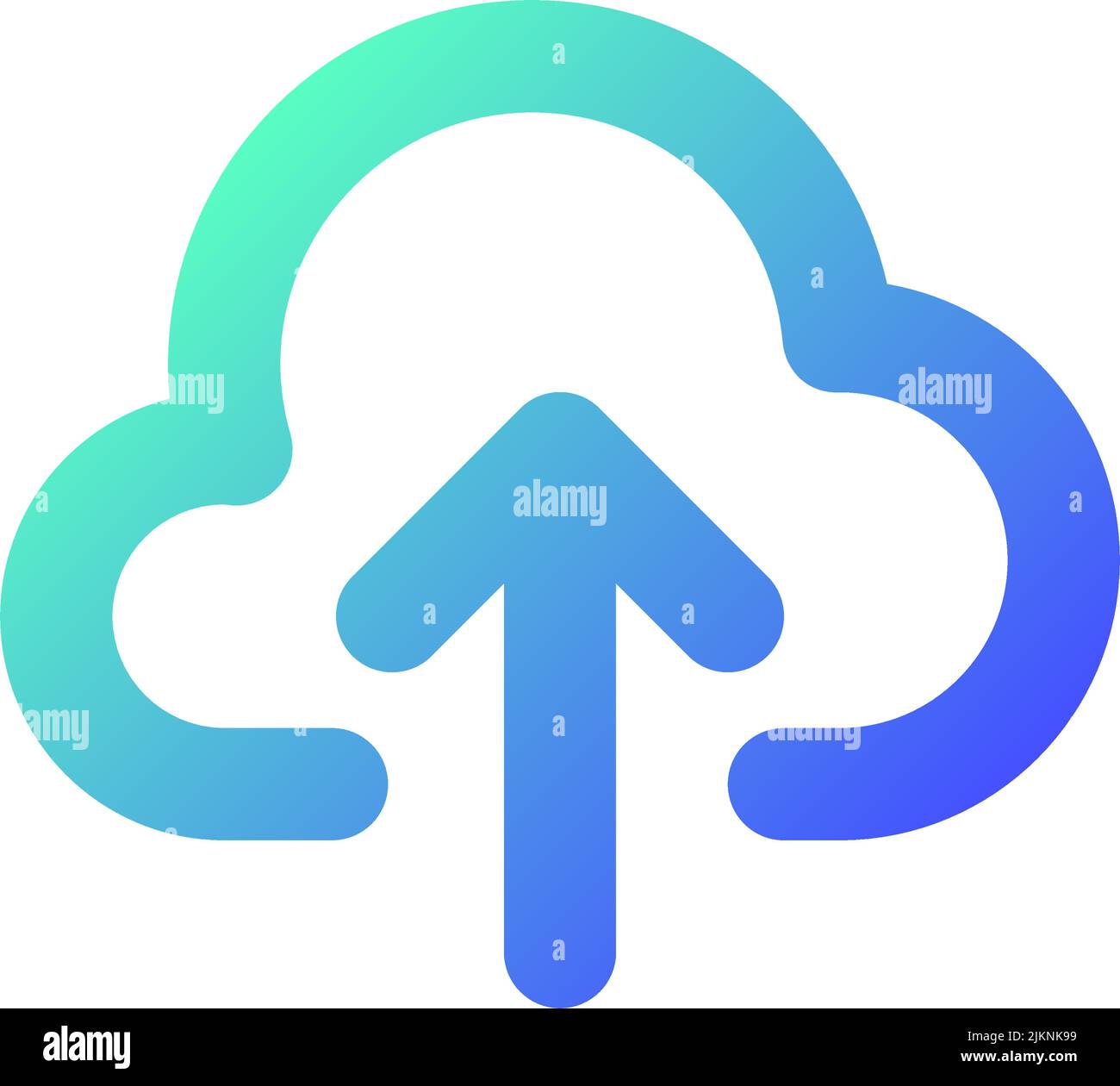 Upload to cloud pixel perfect gradient linear ui icon Stock Vector