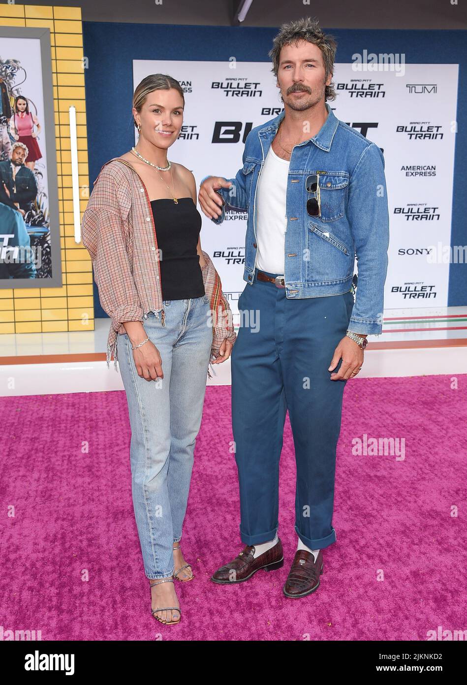 August 1, 2022, Westwood, California, USA: Mark Wystrach and Ty Haney arrives for the premiere of the film â€˜Bullet Trainâ€™ at the Village theater. (Credit Image: © Lisa O'Connor/ZUMA Press Wire) Stock Photo