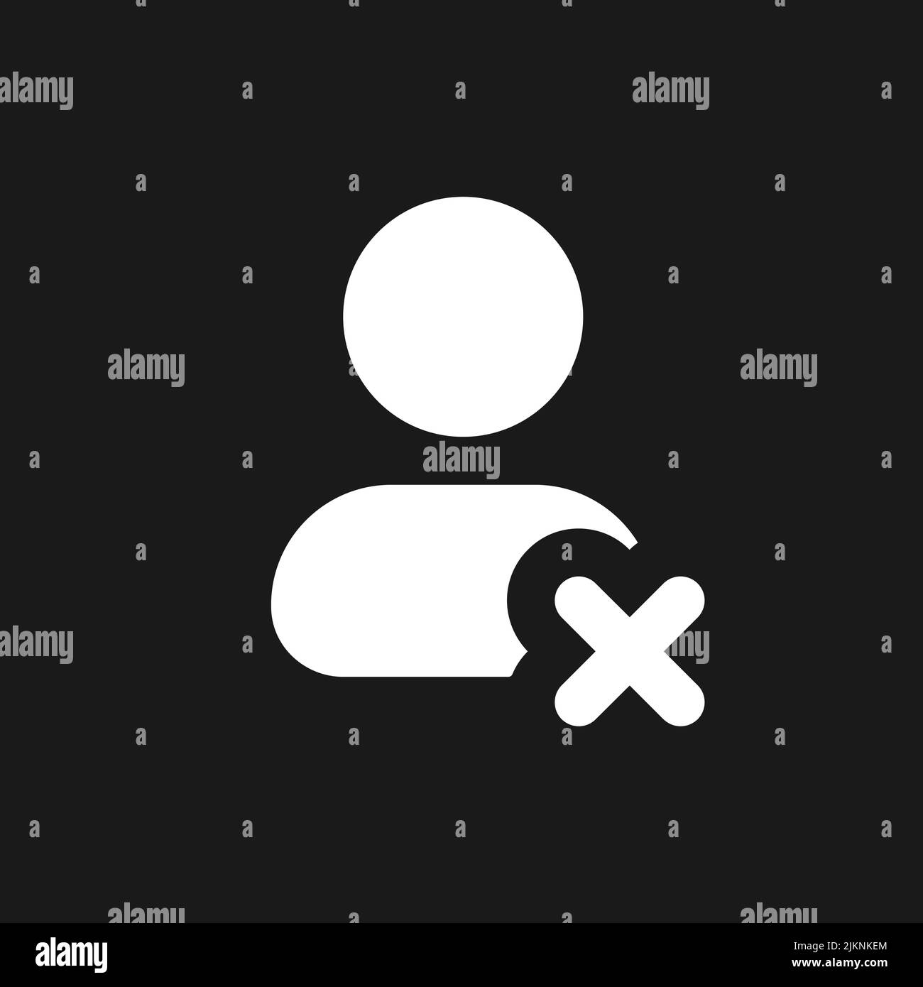 Delete contact dark mode glyph ui icon Stock Vector