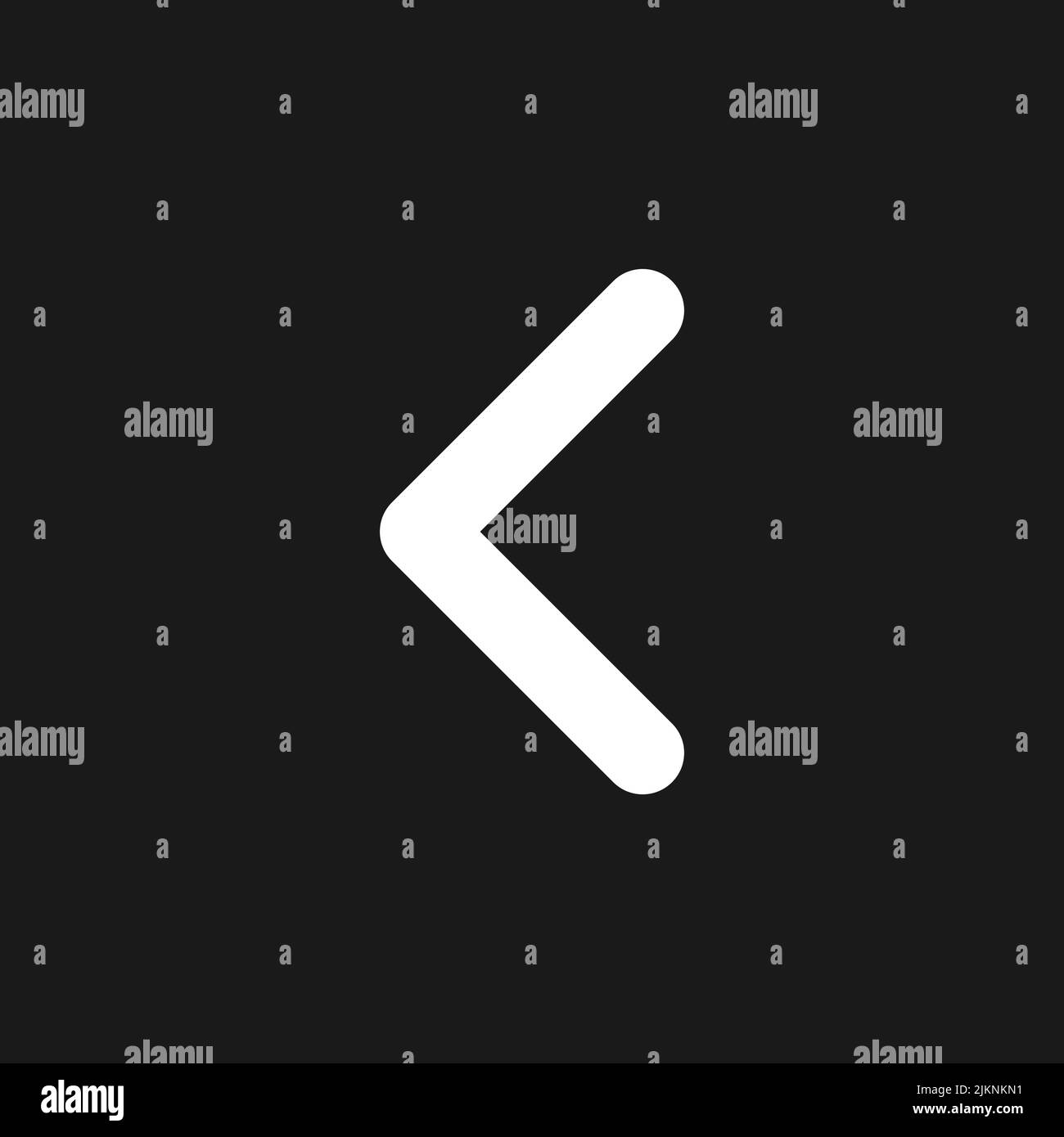Left arrow dark mode glyph ui icon Stock Vector